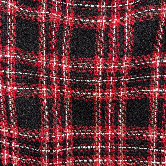 Ann Taylor Loft Womens Plaid Mini Skirt Size 12 Red & Black Tweed Texture - Picture 6 of 6